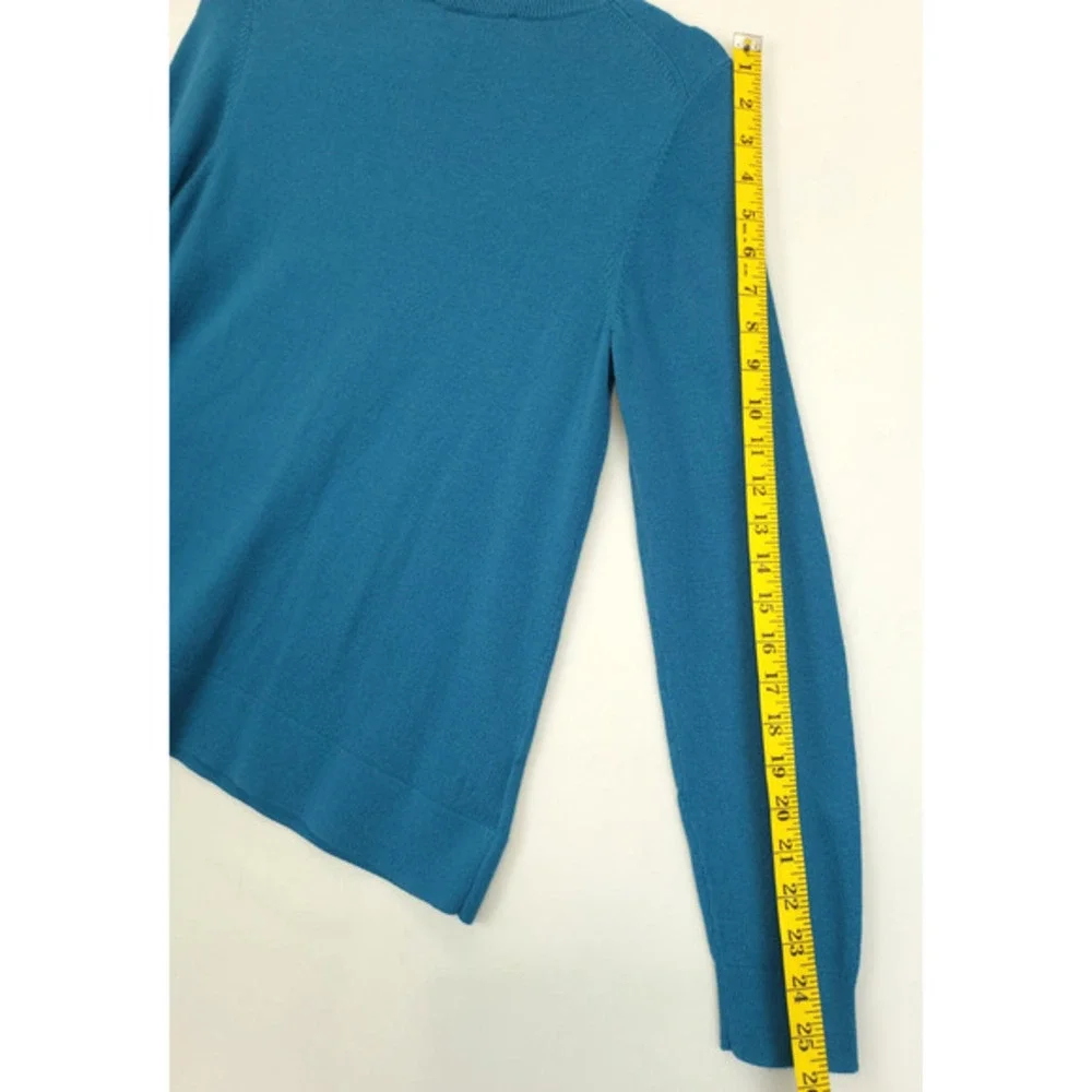 LOFT Sweater Women M Blue Knit Pullover Huskey Dog Stars Graphic Whimsical Cozy - Picture 8 of 12